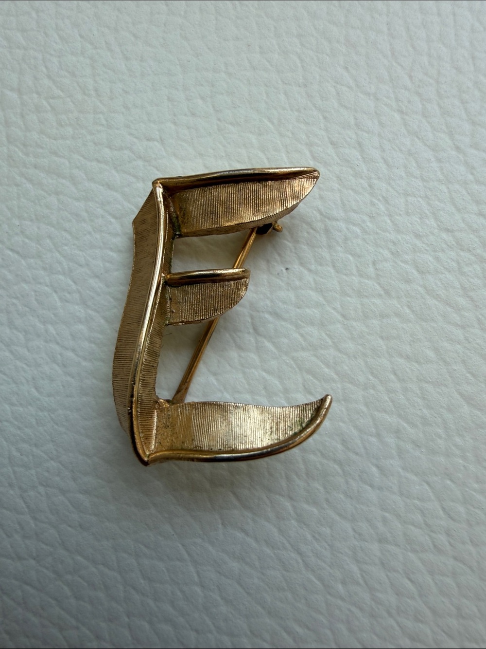 Vintage Crown Trifari “E” Monogram Brooch